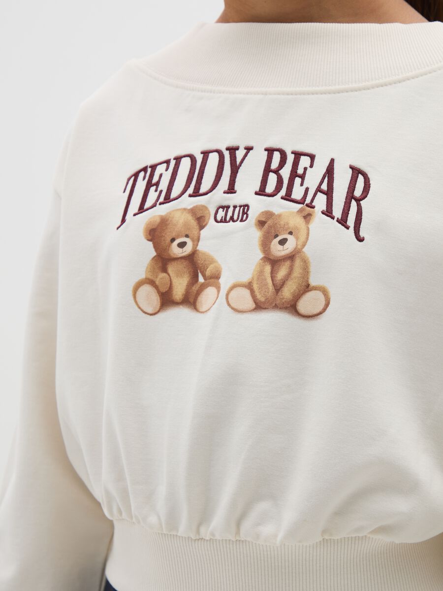 Beige cotton relaxed fit girls' sweatshirt_2