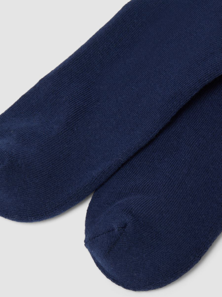 Blue stretch-cotton sports socks with embroidered logo_2
