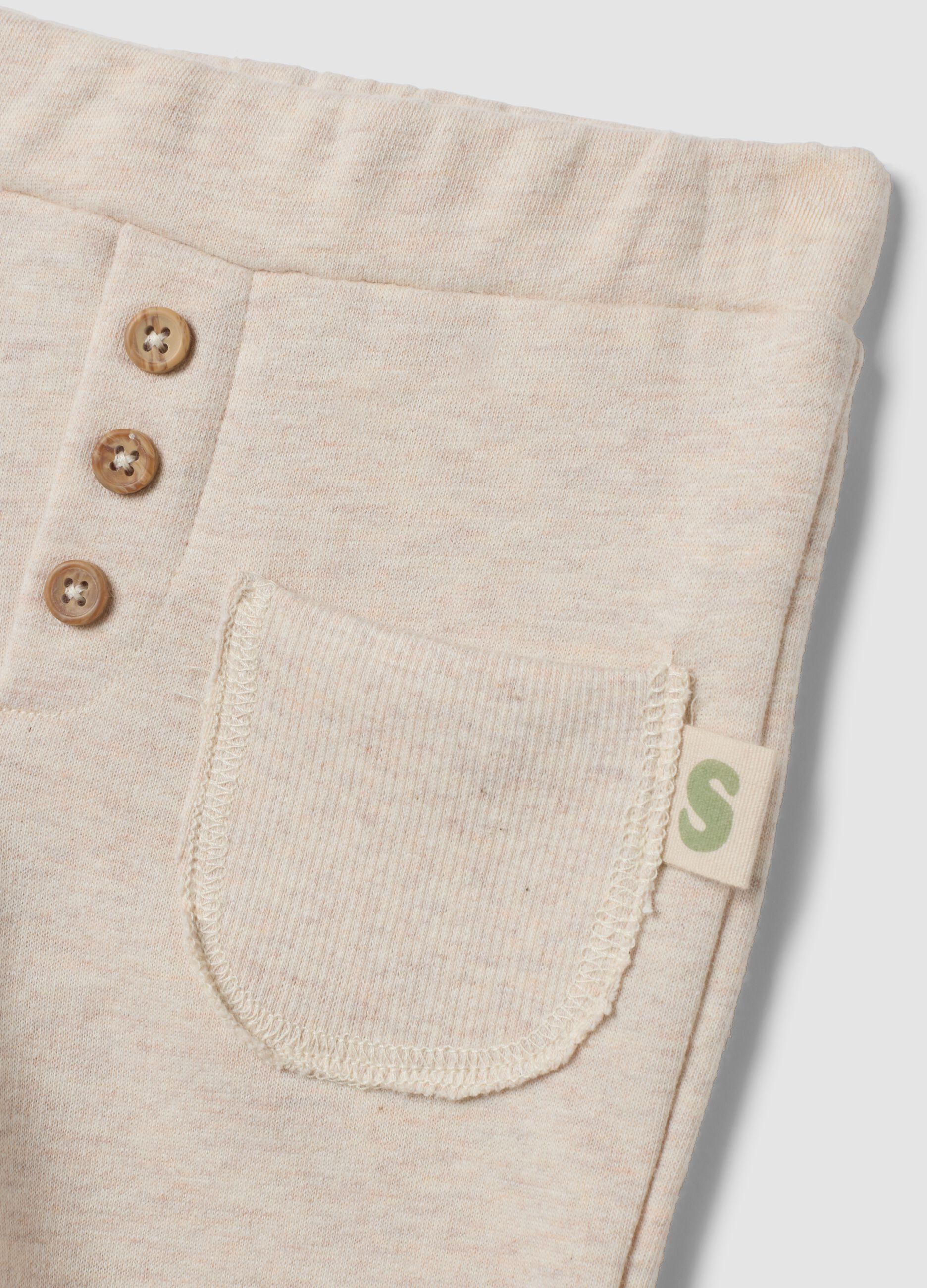 Completo beige in puro cotone organico con ricamo Lilo & Stitch