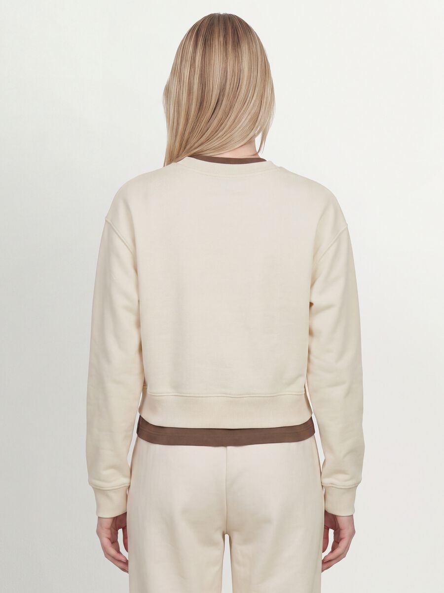 White cotton-blend crew-neck sweatshirt, regular fit_2