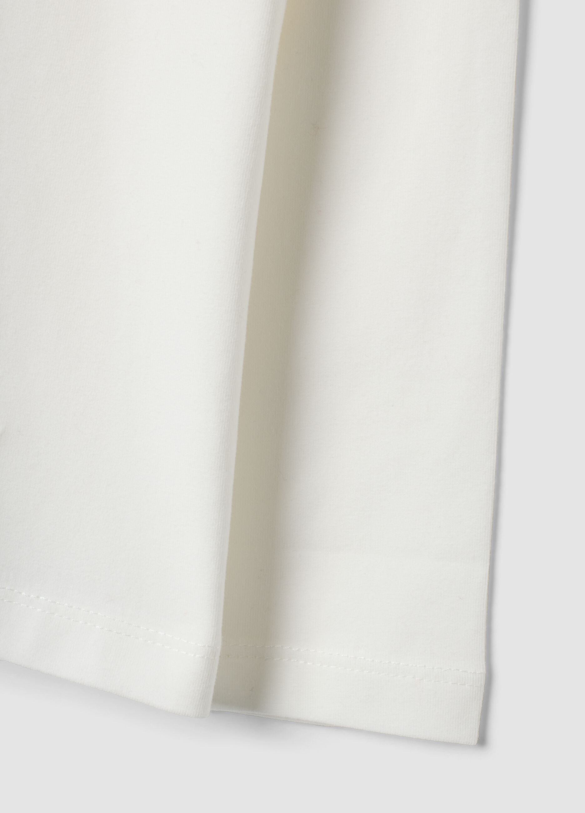 White long-sleeve stretch organic cotton crew-neck top