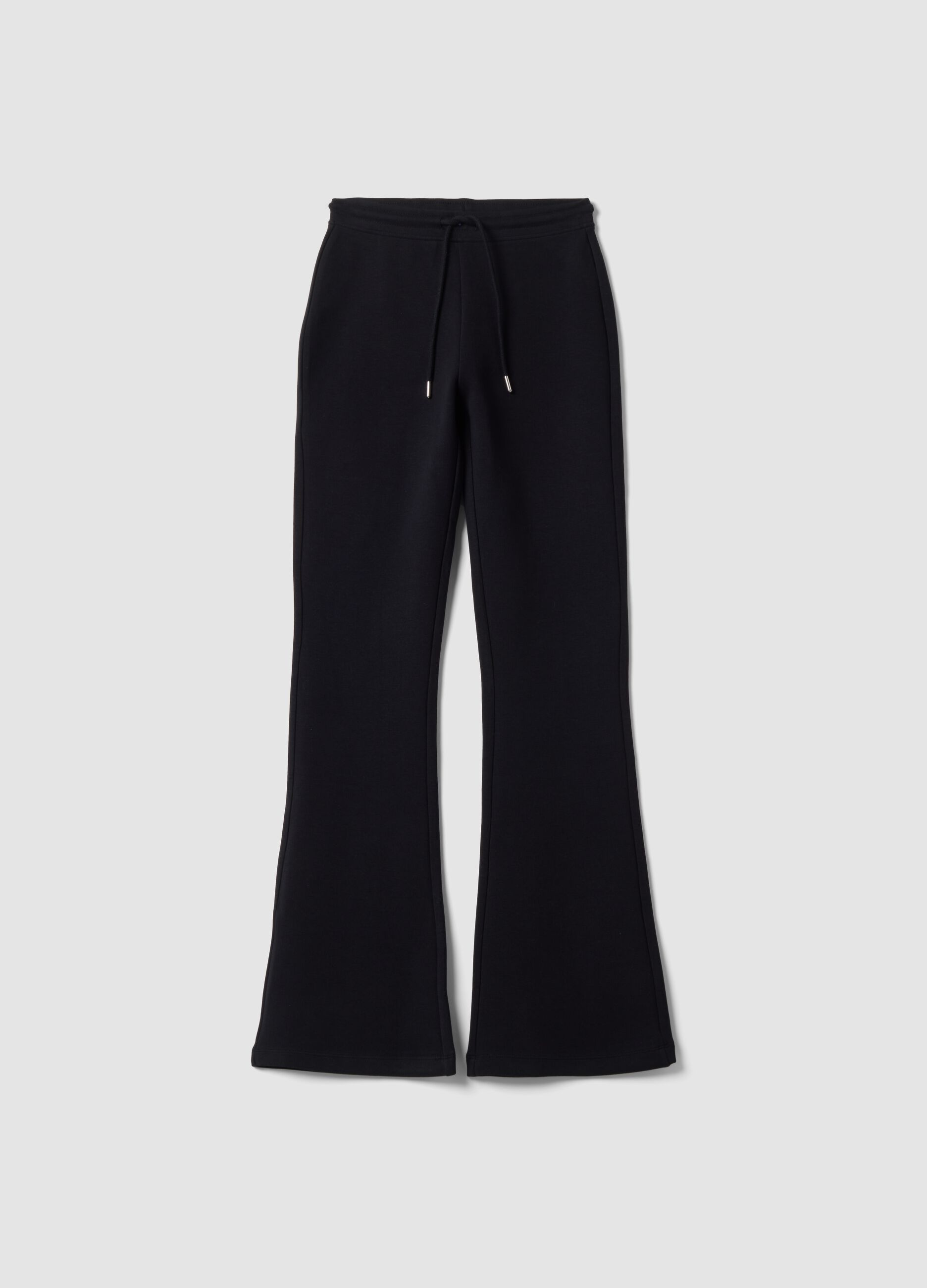 Blue flared joggers in stretch organic cotton