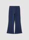 Blue flared leggings in stretch cotton_0