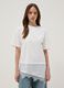 White pure cotton T-shirt with lace insert, relaxed fit_2