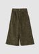 Green wide-leg stretch cotton trousers_0