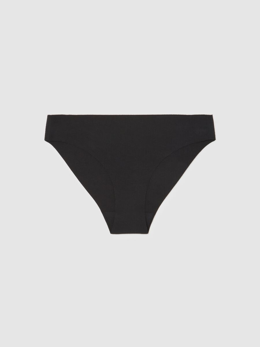 Black stretch cotton briefs, regular fit_4