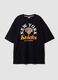 Black pure cotton T-shirt with New York Knicks print_4