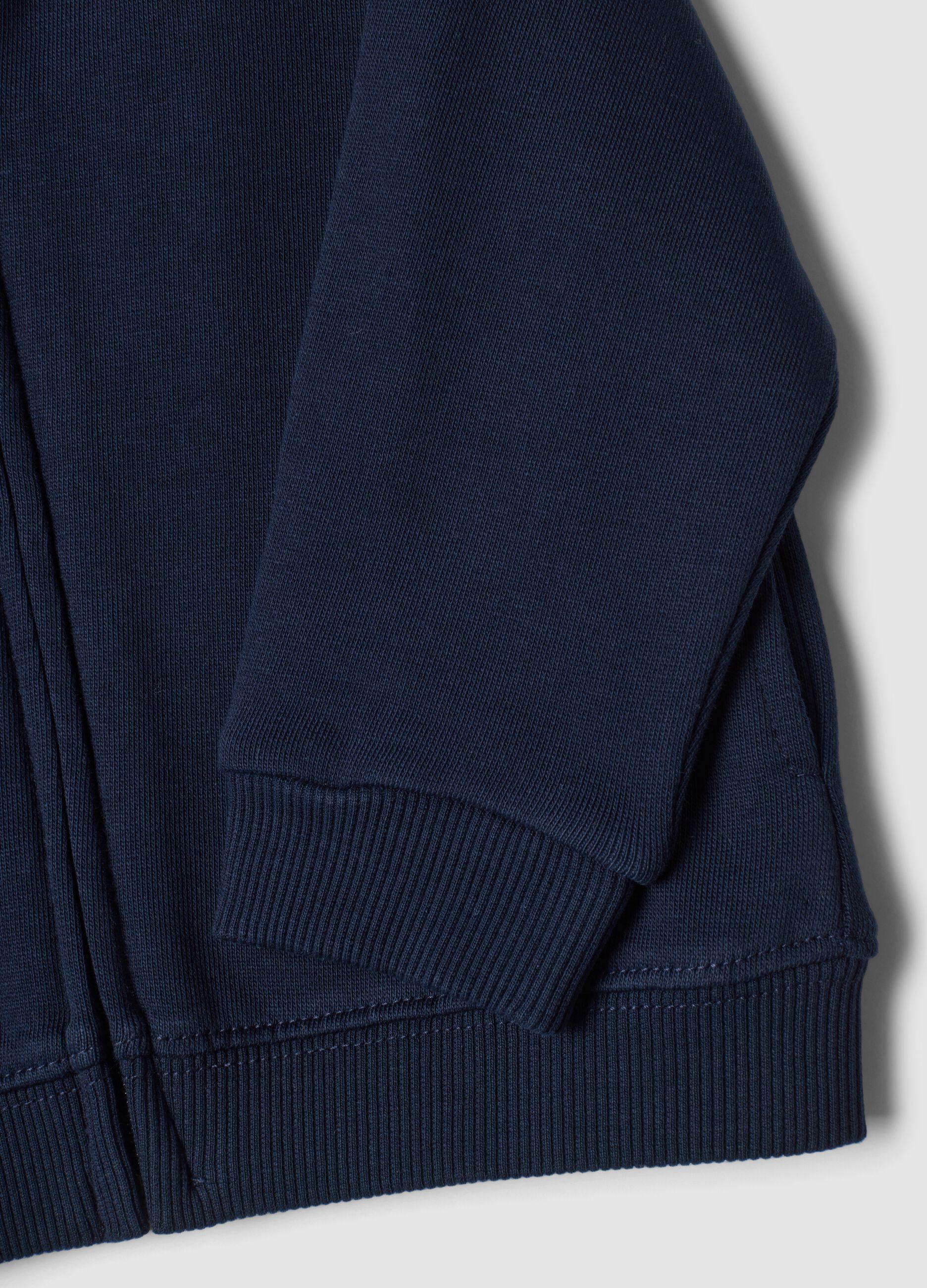 Blue organic cotton crew-neck sweatshirt