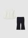 White and blue elastic cotton girl's outfit_1
