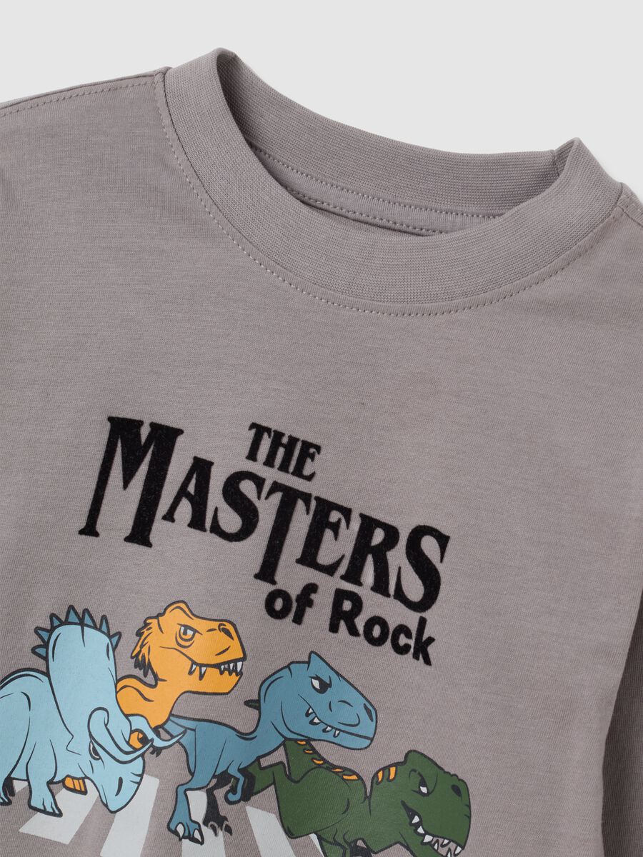 Grey regular fit cotton children's t-shirt with print_2