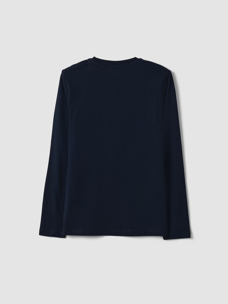 Blue long-sleeved pure organic cotton regular fit T-shirt for boys_5