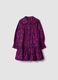 Purple ribbed pure cotton dress with grandad collar_0
