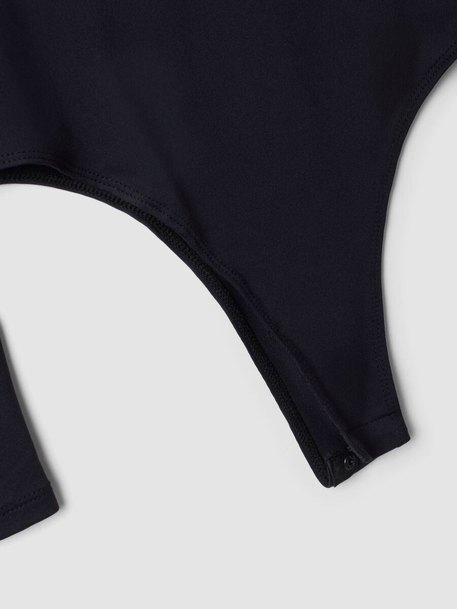Blue stretch crew-neck bodysuit_1