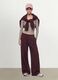 Pantaloni viola wide leg in modal elasticizzato con coulisse_0