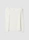 White stretch modal crew-neck T-shirt, regular fit_0