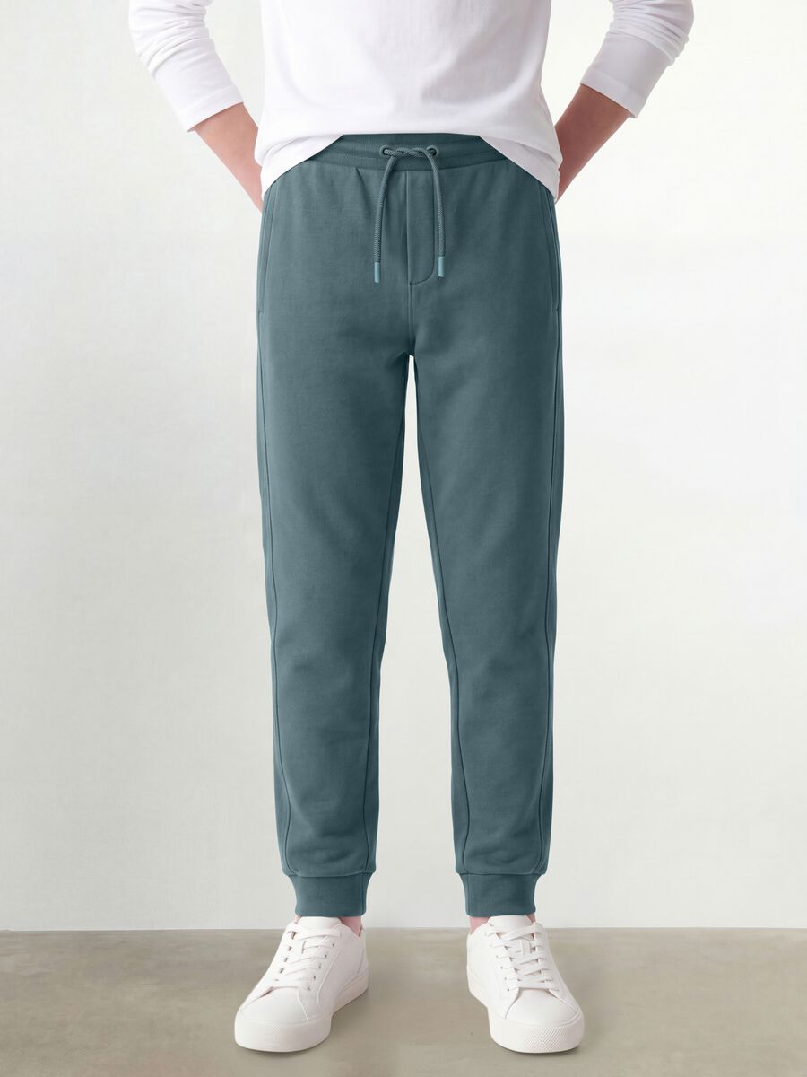 Blue organic cotton joggers_1