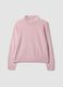 Pink long-sleeved top with high neck, regular fit_4