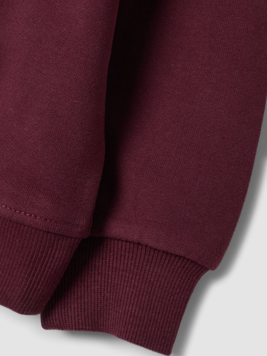 Purple pure cotton sweatshirt with crew neck and print_3