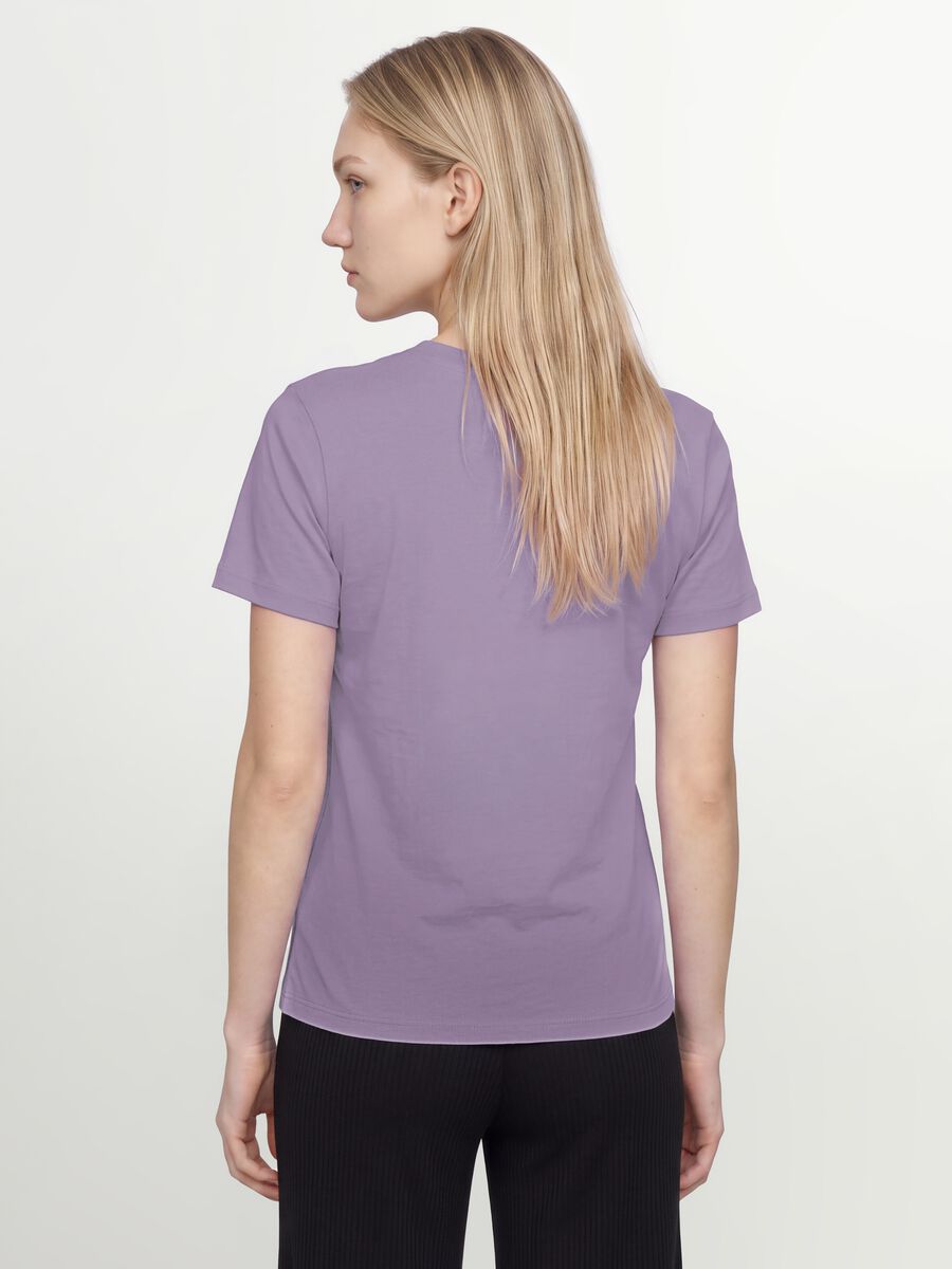 Purple crew-neck T-shirt in pure organic cotton, regular fit_2