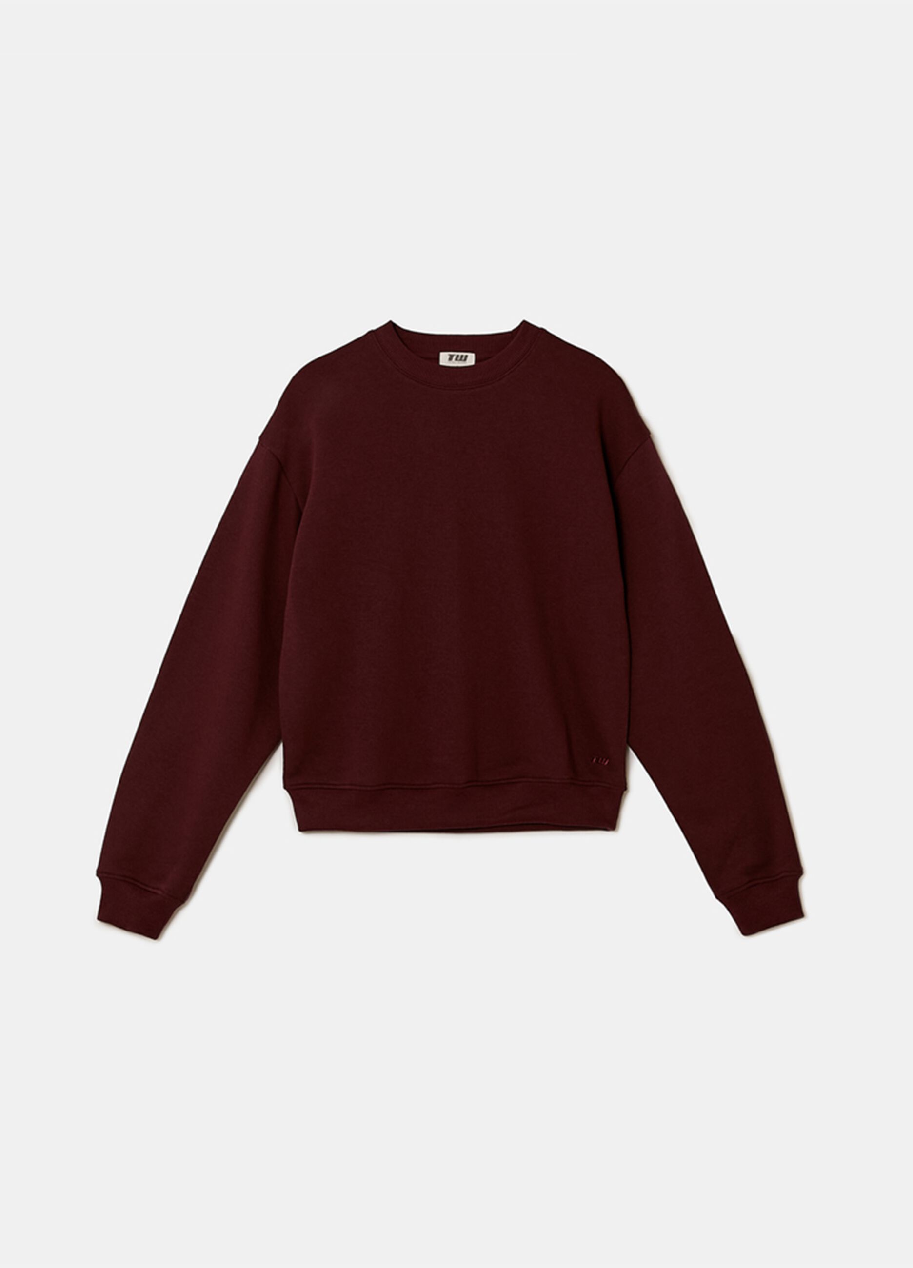 Red regular fit cotton blend sweatshirt
