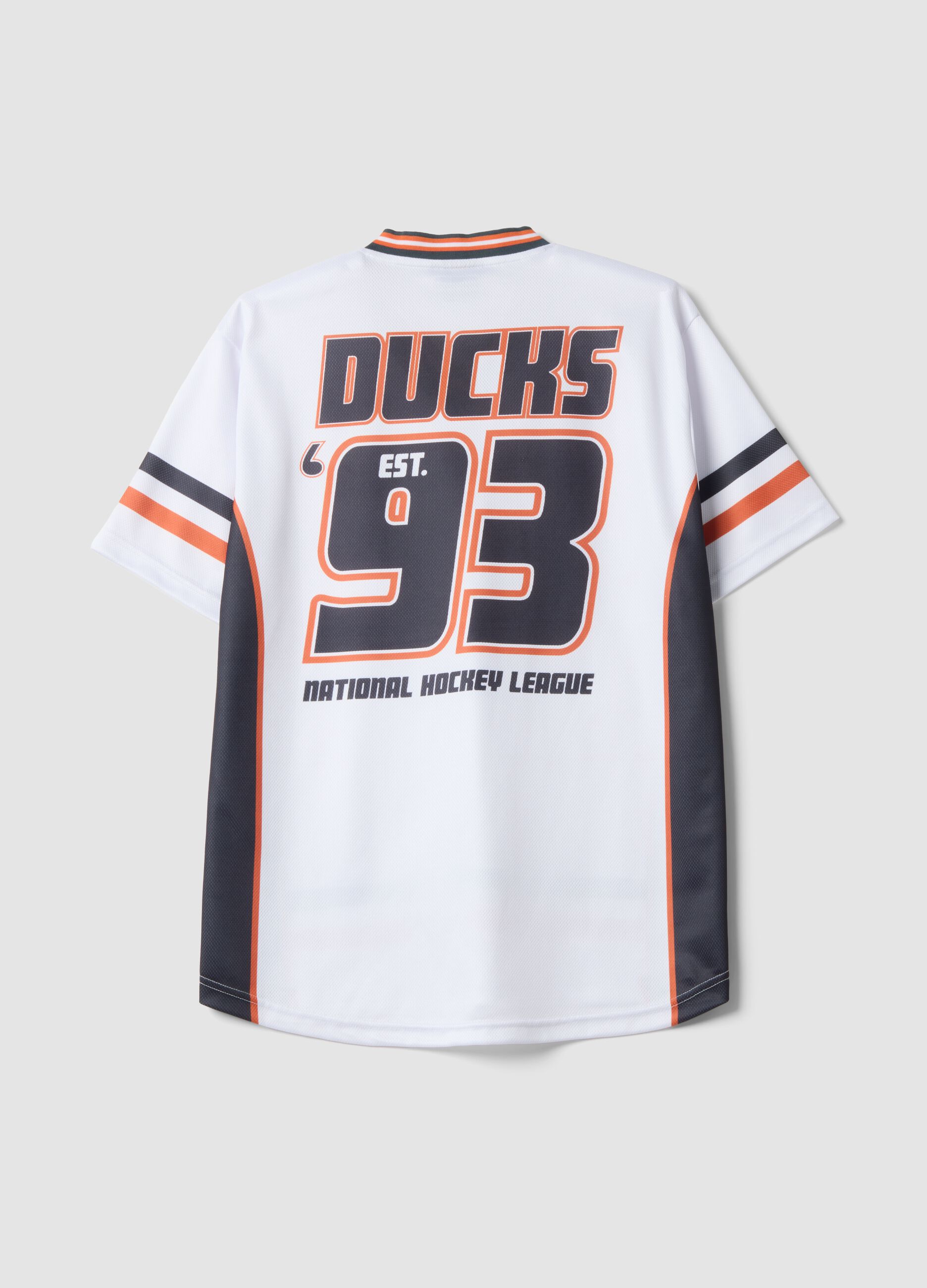 White sports T-shirt with Anaheim Ducks print