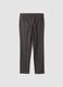 Brown slim-fit formal trousers in stretch cotton_2