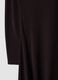 Abito marrone lungo slim fit con collo sciallato_5