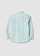 Blue cotton blend oversized fit children's shirt_1