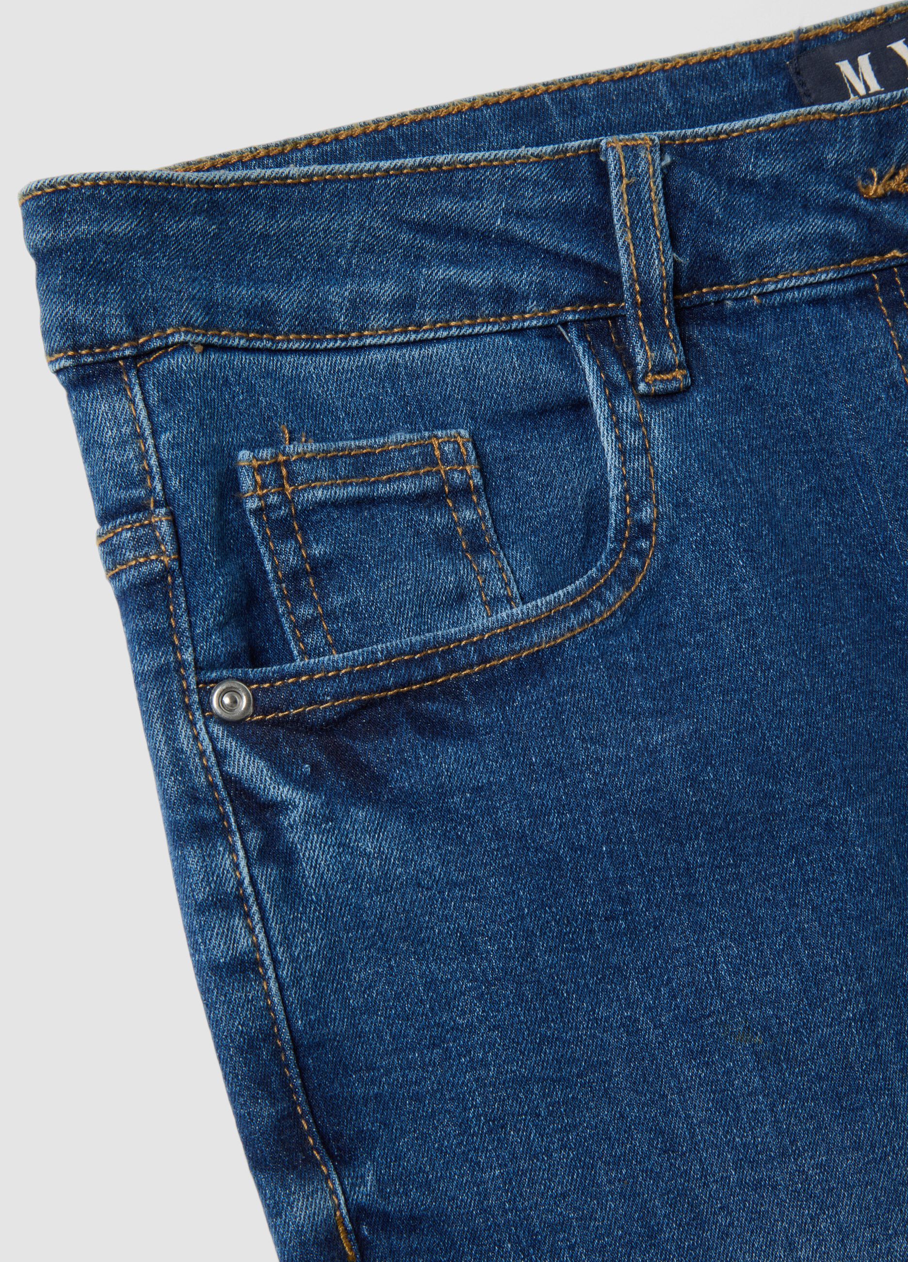 Blue bootcut stretch-cotton jeans