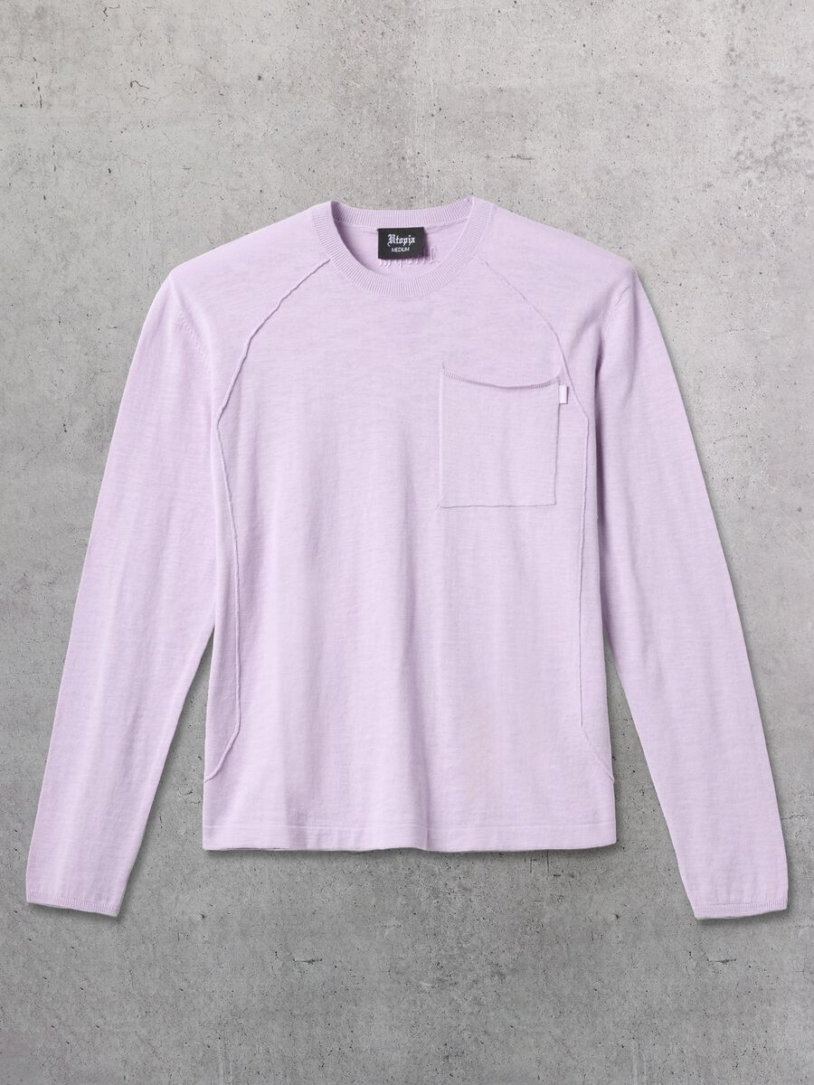 Pastel Lilac Knit Long-Sleeve T-Shirt_5