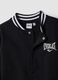 Black pure cotton college-style sweatshirt with logo, regular fit for boys_2