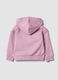 Pink organic cotton hooded sweatshirt with oversized fit for baby girl_1