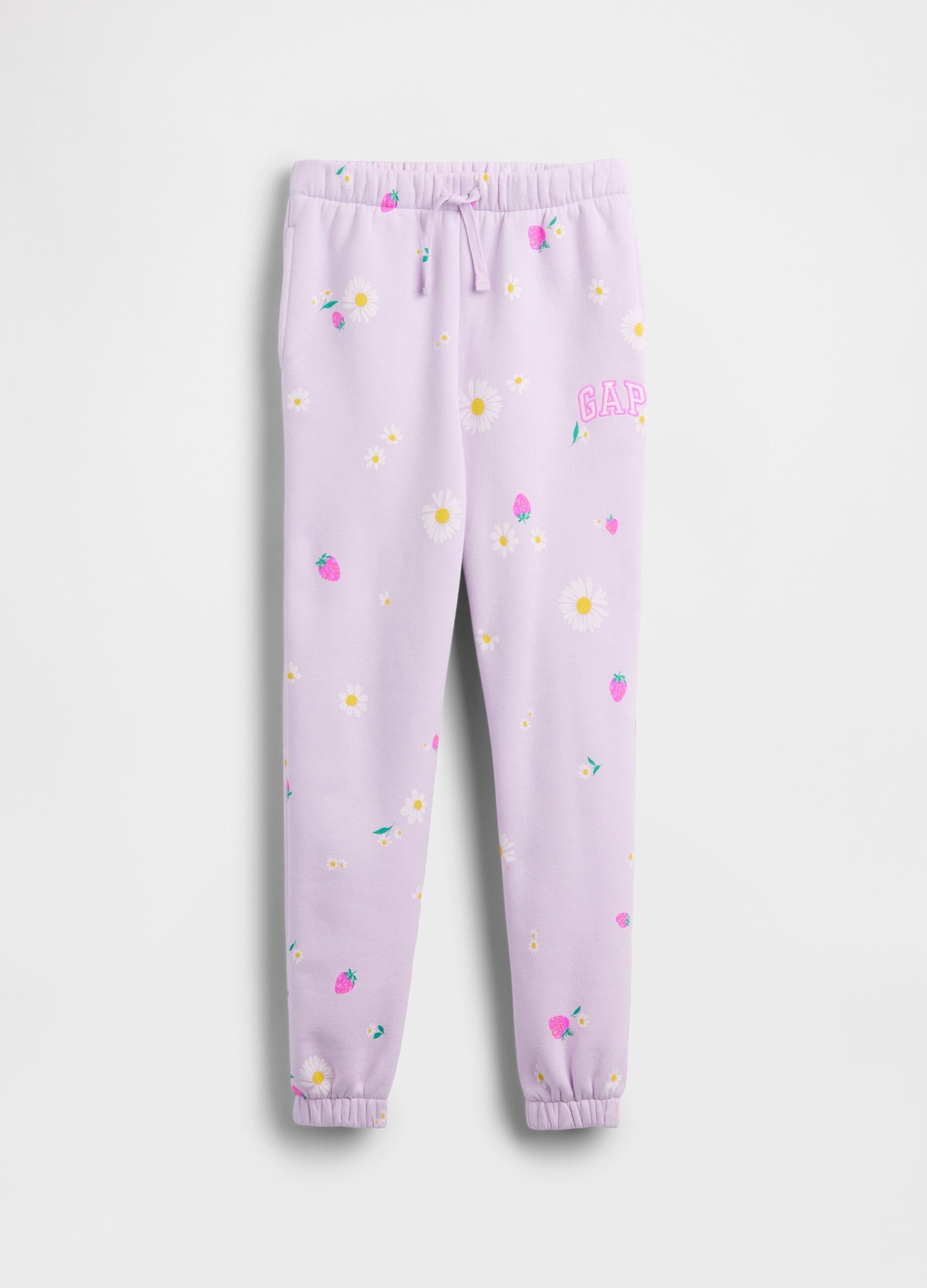 Cotton-blend joggers with printed design