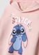 Completo rosa in misto cotone con cappuccio e stampa Stitch_3