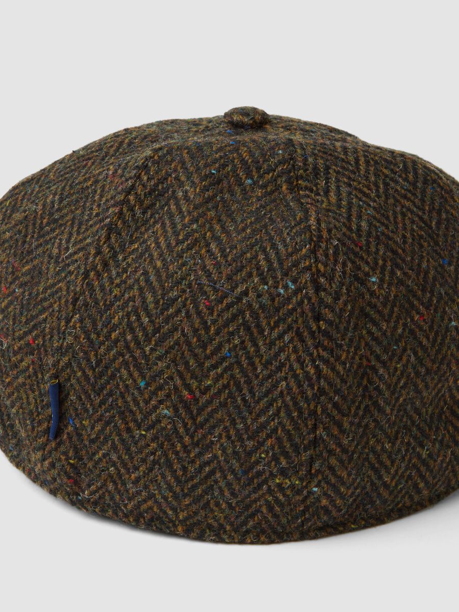 Brown wool-blend herringbone cap_2