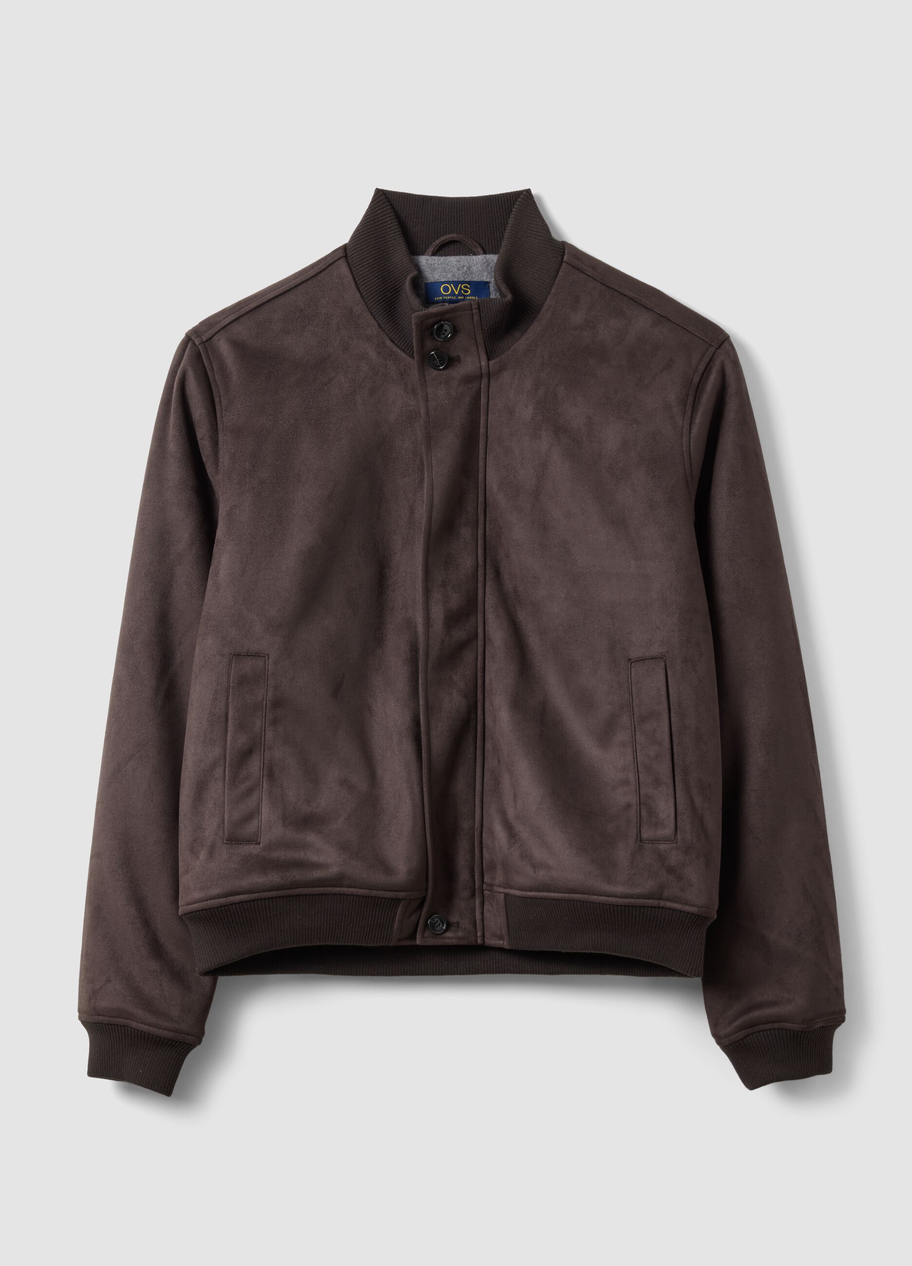 Brown regular-fit jacket with zip