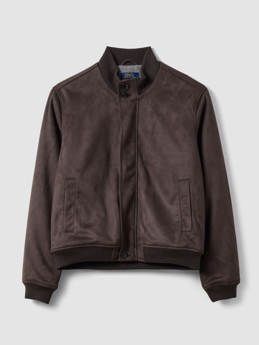 Brown regular-fit jacket with zip_0