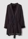 Brown pure viscose dressing gown with micro-floral print_4