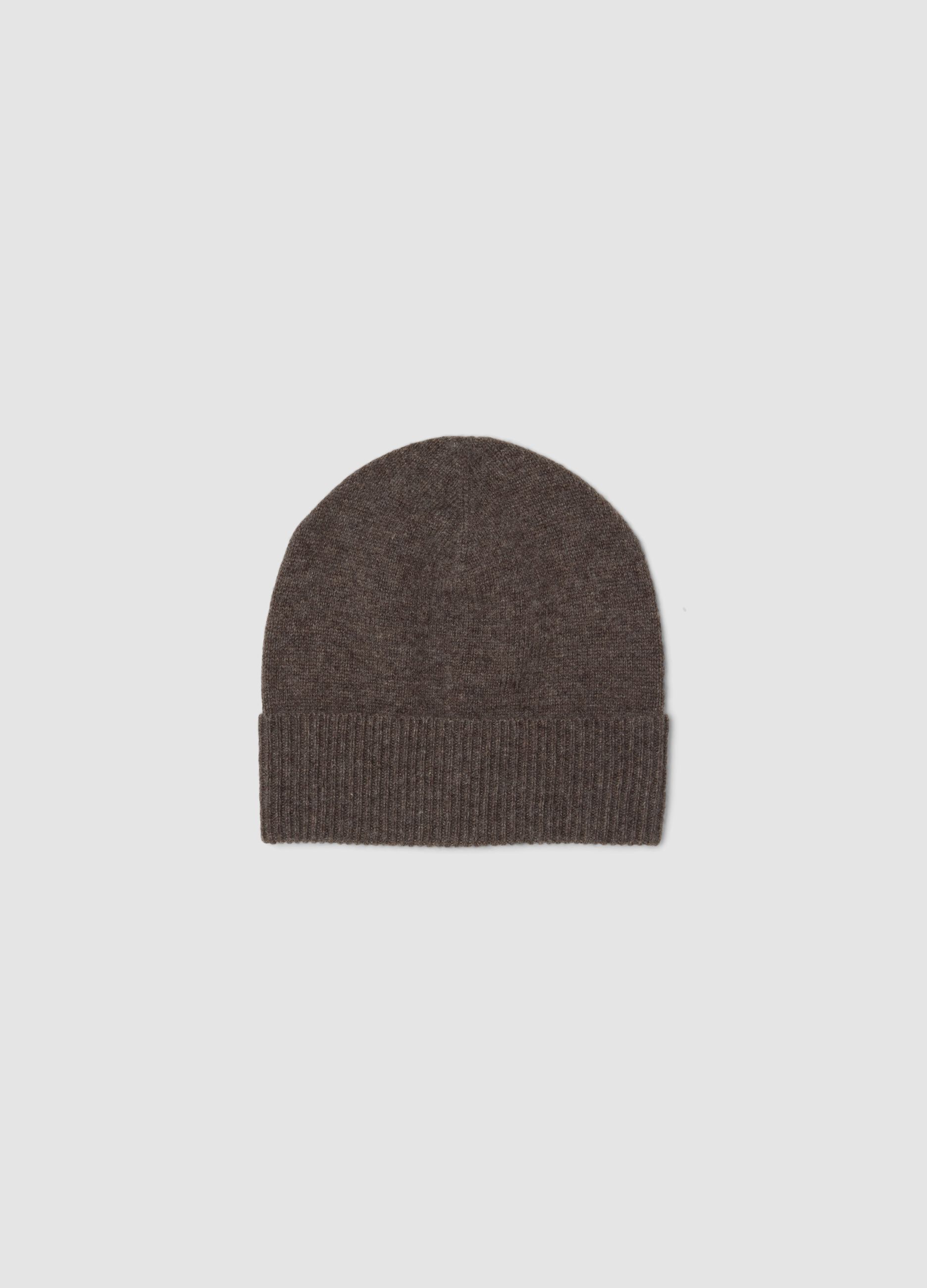 Berretto marrone in misto lana, cashmere e viscosa