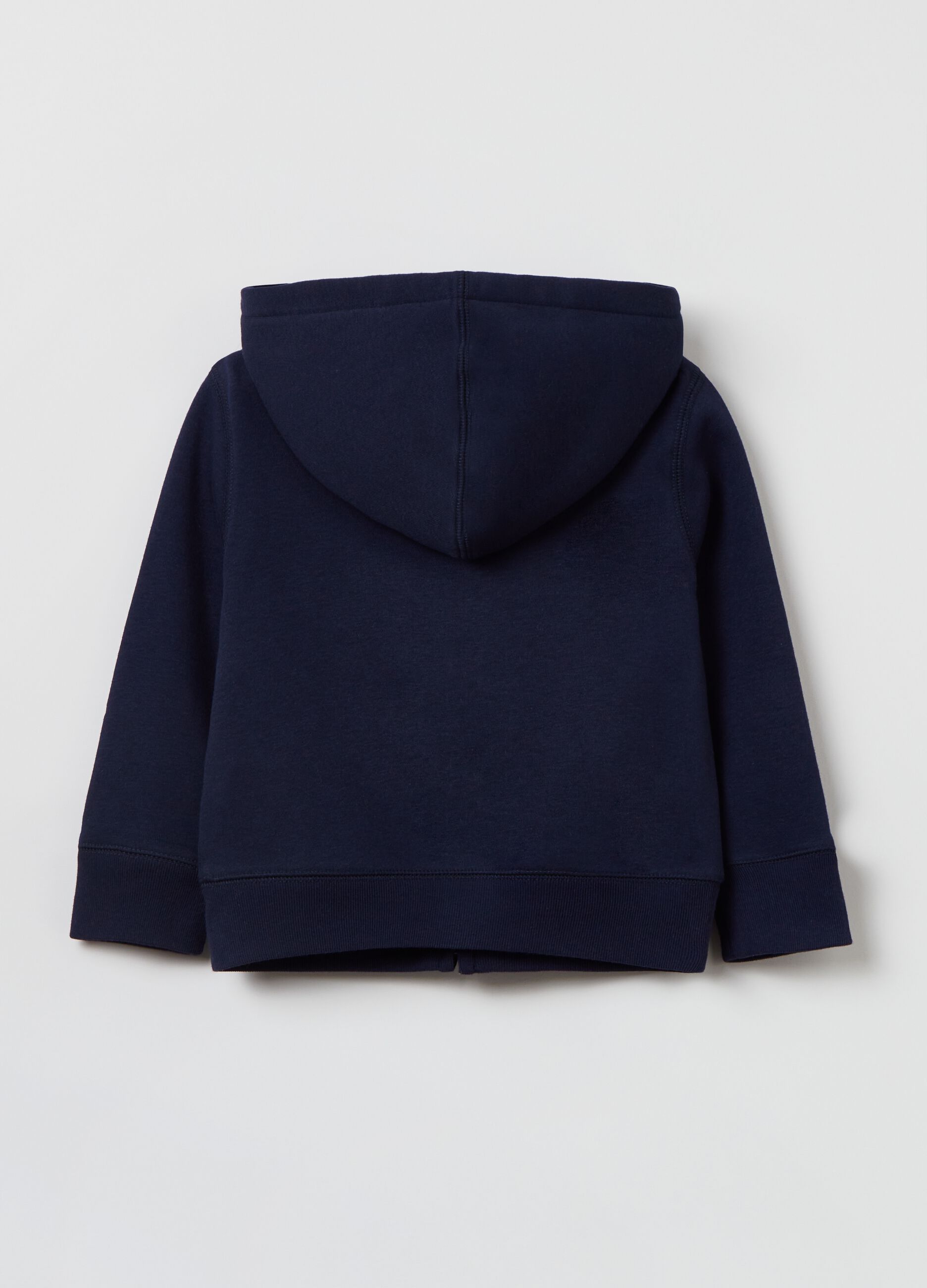Full-zip sweatshirt with hood and logo patch