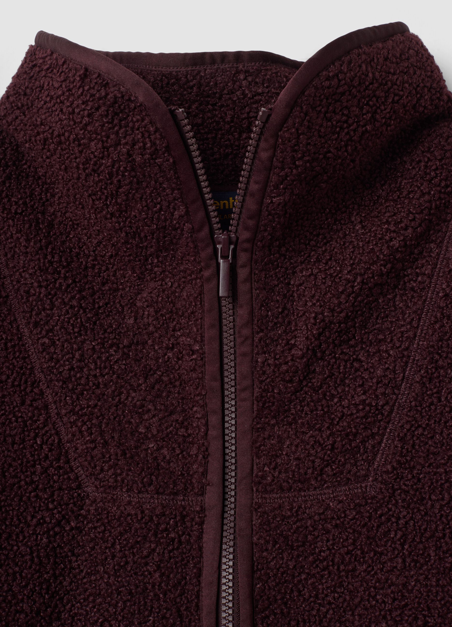 Plum purple crew-neck zip sweatshirt