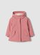 Giacca imbottita rosa con cappuccio e zip idrorepellente_0
