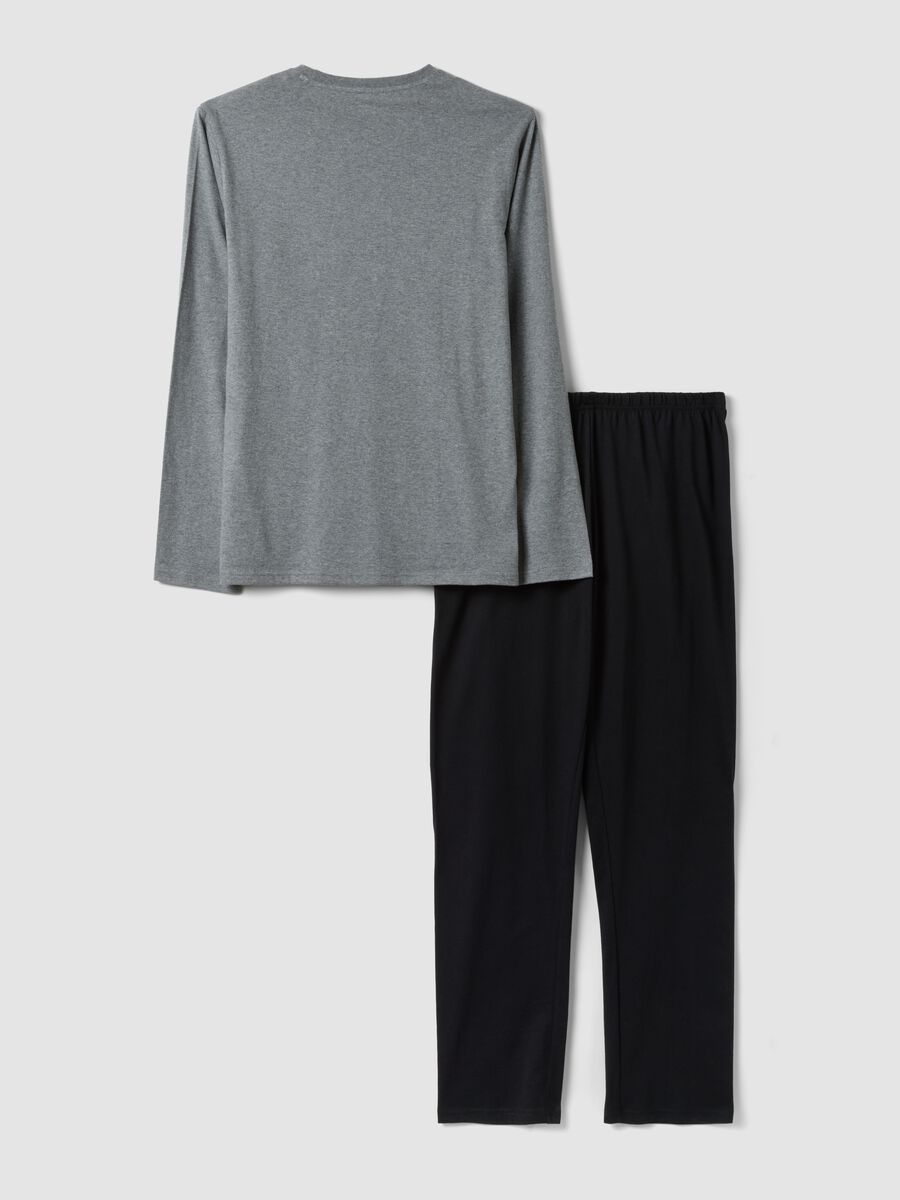 Grey organic cotton pyjamas with long-sleeved top_5