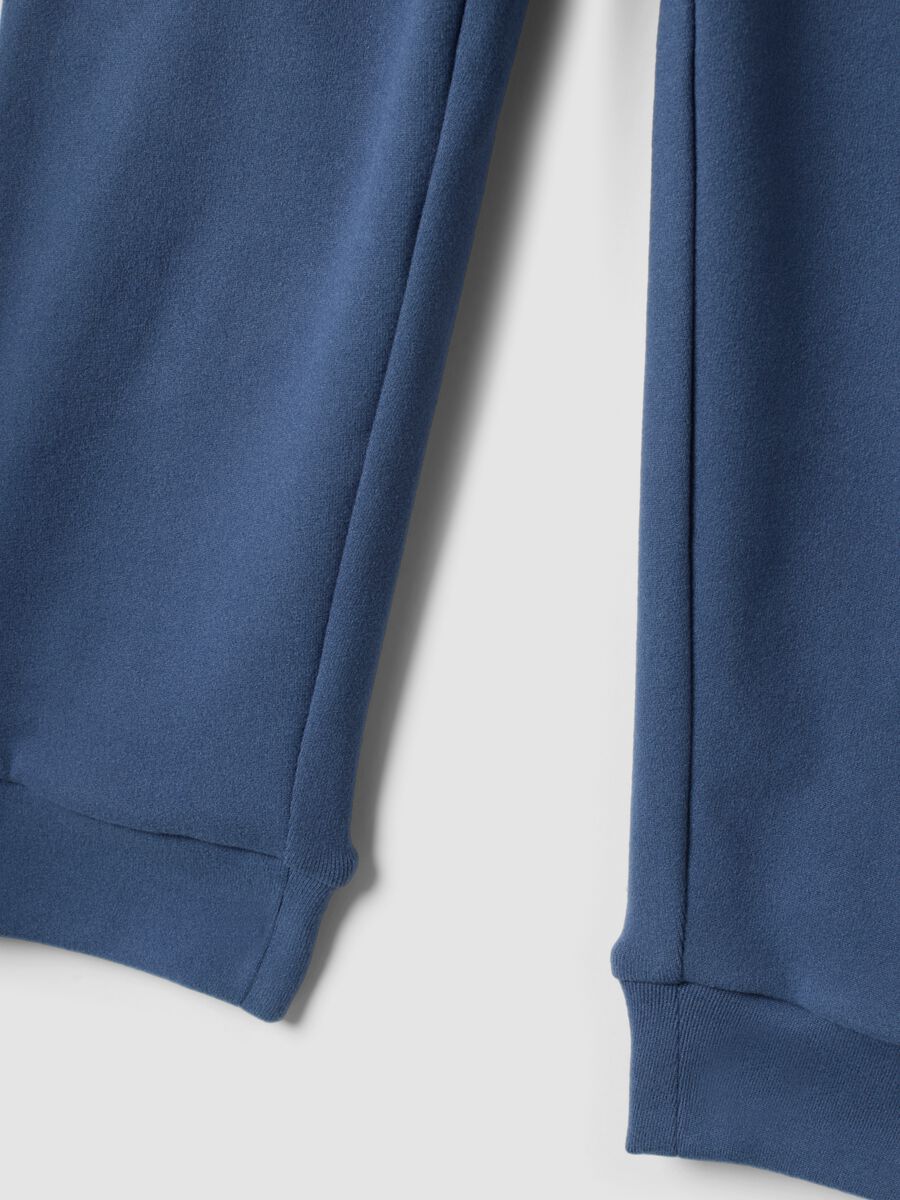 Blue long stretch-fabric pyjamas with crew neck_2