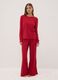Dark red viscose-blend crew-neck pyjama set_0