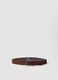 Brown belt with oval metal buckle_0