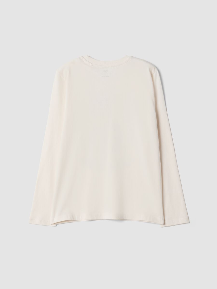 White organic cotton T-shirt with varsity-style print_5