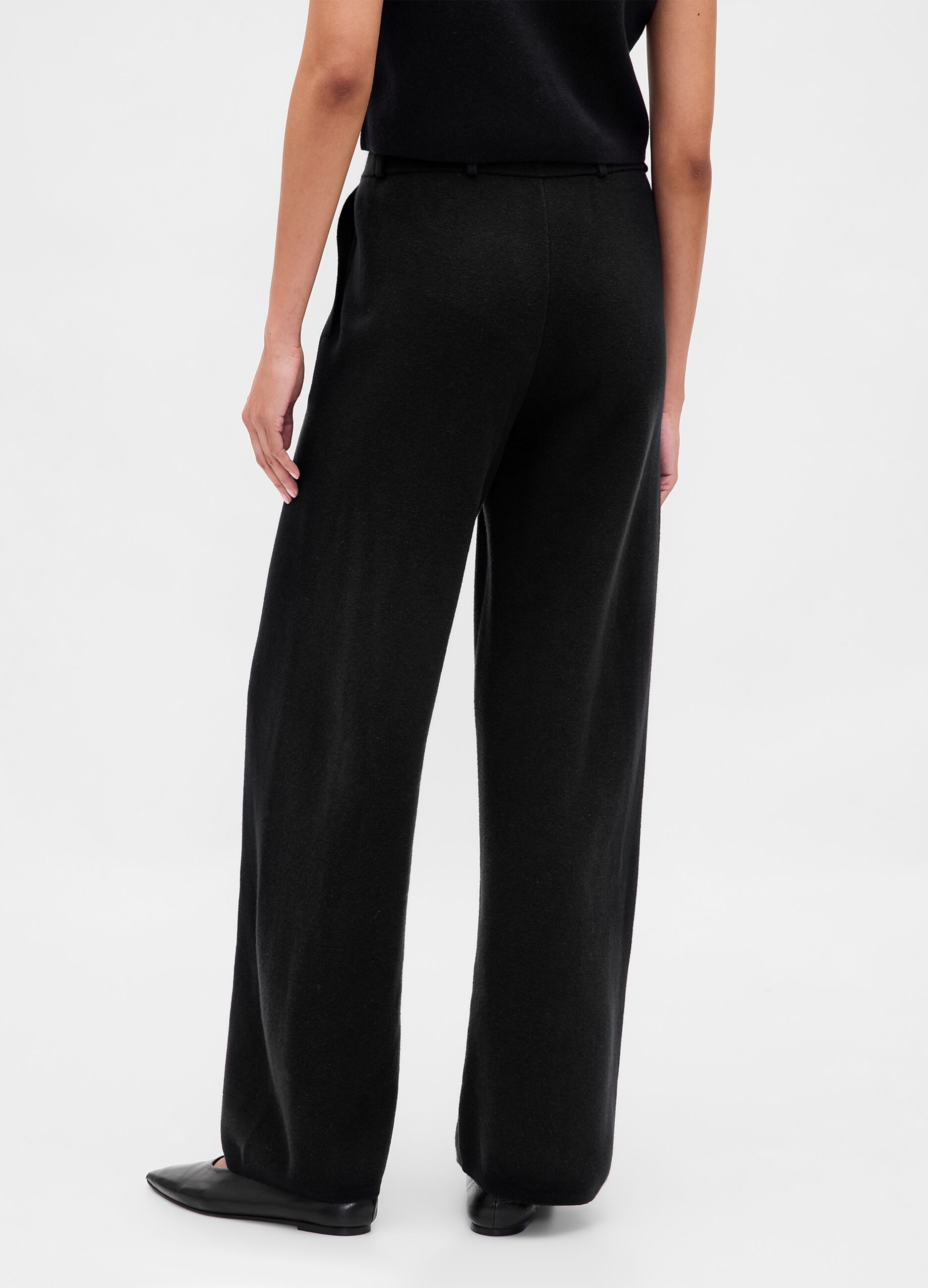 Black Cotton Blend Trousers