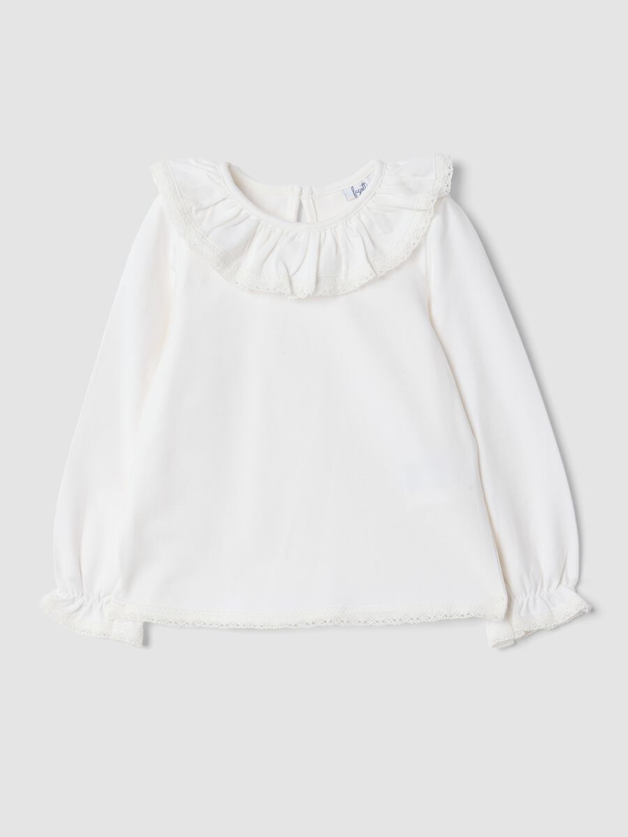 Light grey stretch cotton crew-neck T-shirt_0