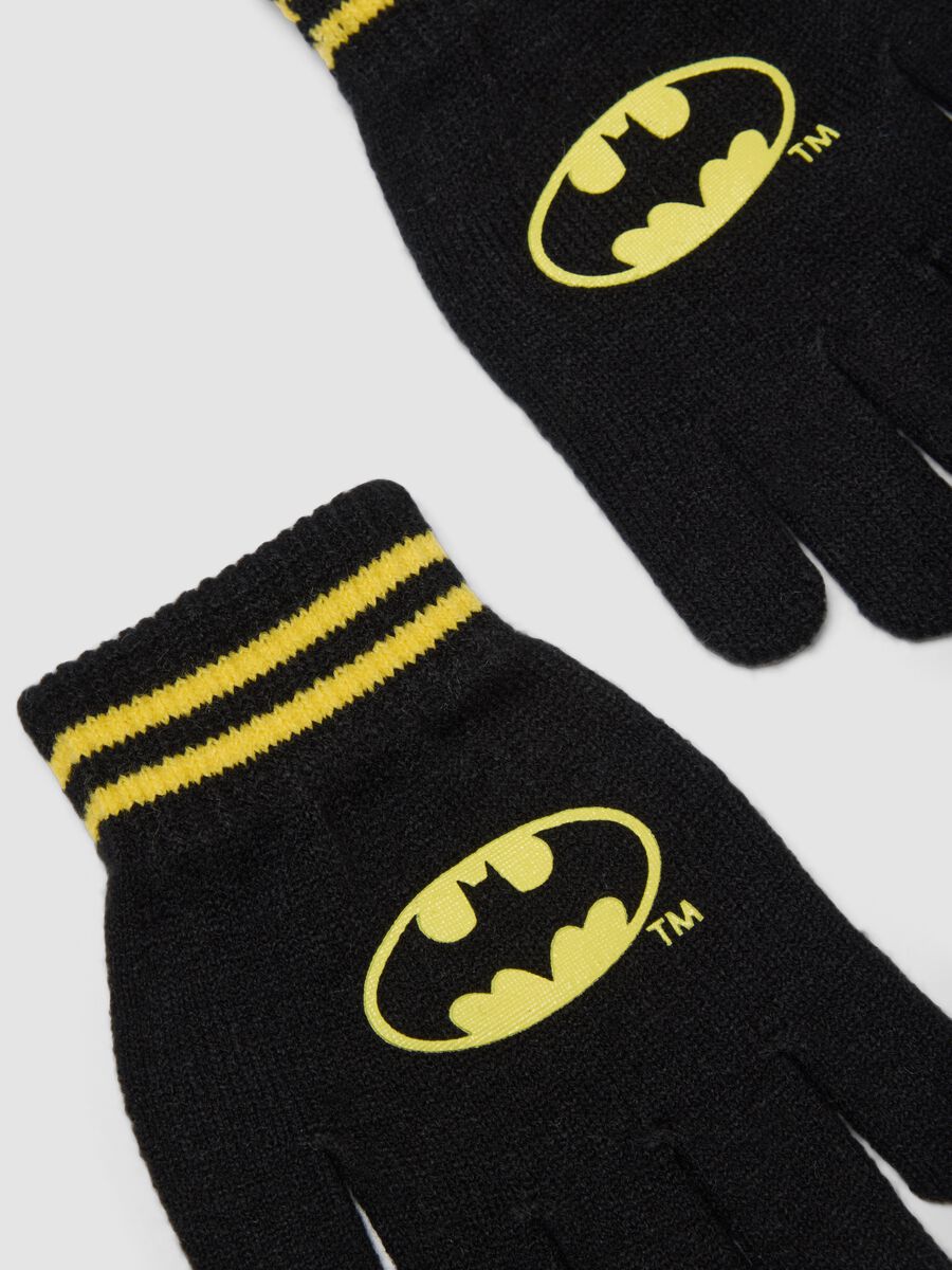 Guanti neri con stampa Batman per bambino e ragazzo_1